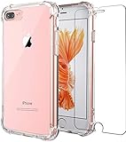 Folmecket Hülle für iPhone 8 Plus, iPhone 7/6/6S Plus, Displayschutzfolie Slim Shock Absorption Verstärkte Ecken Weiche TPU Silikon Clear for iPhone 8 Plus,iPhone 7/6/6S Plus 5,5 Zoll, Transparent