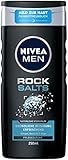 NIVEA MEN Rock Salts Pflegedusche (250 ml), erfrischendes Duschgel mit natürlichen Steinsalzen, pH-hautfreundliche Dusche für Körper, Gesicht und Haar