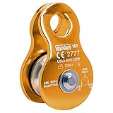 ALPIDEX Seilrolle Umlenkrolle 20 kN - Mobile Pulley Flaschenzug - für Seile bis 11 mm Durchmesser - EN12278, Farbe: orange