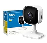 Tapo TP-Link C100 WLAN IP Kamera Überwachungskamera Innen (1080p-Auflösung, 2-Wege-Audio, Nachtsicht zu 9m, bis zu 128 GB lokaler Speicher auf SD Karte, kompatibel mit Amazon Alexa) Weiß