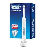 Oral-B Junior Smart Elektrische Zahnbürste/Electric Toothbrush für Kinder ab 6 Jahren, 3 Putzmodi & Bluetooth-App für Zahnpflege, Designed by Braun, weiß