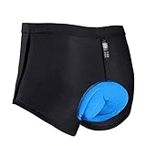 JXJFOZ Radunterhose Herren -Fahrradunterhose Herren Sitzpolster -Radfahrer Unterhose Herren -Radlerunterhose Herren -Fahrradunterwäsche Herren (XL-Black)