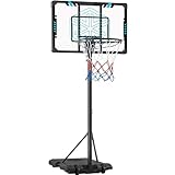 Yaheetech Basketballkorb, Höhenverstellbarer Basketballständer für Indoor & Outdoor, Tragbare Basketballanlage mit Rollen 226,5 256,5 cm