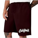 Ewleguzka Sommer-Strand-Shorts für Herren, elastische Taille, Sport-Shorts, Cargo-Shorts, Buchstabendruck-Shorts, Herren, Taschen, kurze Hose, Kordelzug, Fitnessstudio, Zuhause, Urlaub, Shorts für