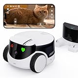 Enabot EBO ROLA PetPal 2.5K Katzenkamera mit Lagerung Modul,WLAN Mobiler Emo Robot mit Nachtsicht,Kabellose Haustierkamera mit EBO ROLA-PET App,Selbstaufladung,2 Wege Audio