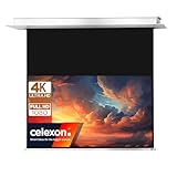 celexon Professional Plus Deckeneinbau-Motor-Leinwand 100' | 220x124 cm 16:9 | elektrische 4K, Full-HD Einbauinstallation mit Wandschalter, für Ihre Beamer-Projektionen | zur Montage in der Raumdecke