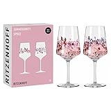 RITZENHOFF 6011002 Aperitif-Glas Sprizz 2er-Set 500 ml - Serie Sommersonett - Früchte & Zweige bunt - Made in Germany