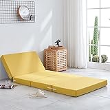 Faltbare Schaumstoff-Matratze, 200 cm lang, tragbares Futon-Bodenbett mit abnehmbarem Bezug und rutschfester Unterseite, bequeme Schlaflösung für Gäste