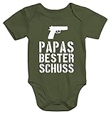 MoonWorks Papas Bester Schuß Baby Body Oliv 3-6 Monate