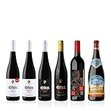 Liebliches Rotwein Probierpaket (5 x 0.75 l, 1 x 1l) 6 Flaschen verschiedene Rotweine für Ihre Weinprobe, Ideales Wein Geschenk Set