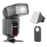 Neewer TT560 Flash Speedlite Blitzgerät Set für Canon Nikon Sony Pentax DSLR Kamera mit einem Standard Blitzschuh, Inkl.1xTT560 Blitzgerät,1xSoft Diffusor,1xFernbedienung,4xBatterien