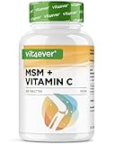 MSM 2000mg - 365 Tabletten - Mit natürlichem Vitamin C aus Acerola - Ohne Zusätze - 6 Monate Vorrat - Hochdosiert - Laborgeprüft - Vegan