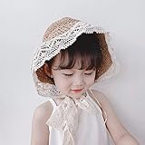 Mädchen Sommermütze Schreiben Spitze Dekorieren Welle Strohhut für Mädchen Kinder Hut Kinder Sonnenkappe Strand Hüte Sonnenhut Outdoor Cap Christmas Hat