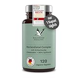 Mariendistel Kapseln - Artischocke, Löwenzahn Complex & 80% Silymarin - 120 vegane Kapseln für 4 Monate - ohne Zusatzstoffe - laborgeprüft - Made in Germany - Balanced Vitality