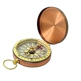 Kompass Premium Vintage Retro Kupfer Flip Cover Taschenuhr Kompass Survival Gear Compass für Camping Wandern(Compass)