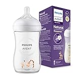 Philips Avent Babyflasche Natural Response – Babyflasche, 260 ml, BPA-frei, für Babys ab 1 Monat, Giraffenmotiv (Modell SCY903/66)