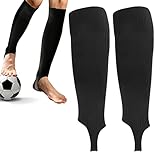 2 Paar Fußball Stutzen Schwarz Kinder Herren, FUKPO Fussball Stutzen Männer Fußballsocken, Fussballstutzen Herren Jungen