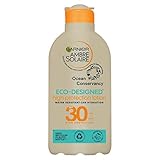 Garnier Ambre Solaire Eco Design Sun Protection Sonnencreme-Lotion LSF 30, hoher Lichtschutzfaktor 30, wasserfester und nicht klebender Sonnenschutz, UVA- und UVB-Schutz, recycelte und recycelbare Fla