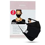 NEU: Speidel Mund-Nasen-Maske mit Abperlbeschichtung – Mundschutz waschbar, Premium Baumwollmaske Farbe: Schwarz (5 Stück)