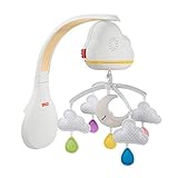 Fisher-Price, GRP99 Traumhaftes WolkenMobile und Spieluhr mit Geräuschsensor zur automatischen Aktivierung für Babys und Kleinkinder, bunt