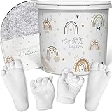 GipsME 3D Gipsabdruck Set Baby Hand und Fuß | Einzigartige Erinnerung | Baby Handabdruck oder Fußabdruck | Gipsabdruck Baby | Babygeschenke