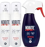 2 x NOBITE Hautspray 100 ML + 1 x NOBITE Kleidung 200 ML (3 Stück), Value-Pack