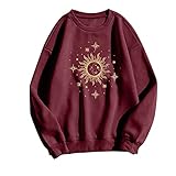 Damen Stehkragen Mantel Tägliche lockere Blusen Oberteile für Frauen Mantel Damen Rot (Wine, XXXL)