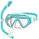 Findway Schnorchelset Kinder,Taucherbrille Kinder Schnorchelmaske Tauchen Set für Jungen Mädchen Jugendliche, 180°Panorama HD Anti Nebel Anti-Leck Taucherbrille Set für Kinder 4-16 Jahre