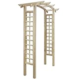 yorten Holz Pergola mit Bogen und Rankgitter Rosenbogen aus Holz Kiefernholz Gartendekoration Geeignet zum Klettern von Pflanzen 150 x 50 x 220 cm