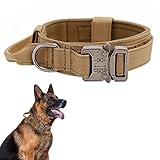 Taktisches Hundehalsband, Verstellbare Halsband Mit Kontrollgriff Weich Gepolstertes Nylon Hunde Halsband mit robuster Metallschnalle für Mittlere Große Hunde