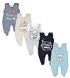 TupTam Baby Unisex Strampler mit Aufdruck Spruch 5er Pack, Farbe: Junge, Größe: 62