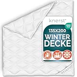 KNERST® Winterbettdecke PolarDream - atmungsaktive und temperaturausgleichende Winterdecke - extra warme Bettdecke 135x200 cm für den Winter - Ökotex Zertifiziert und waschbar bei 60°C