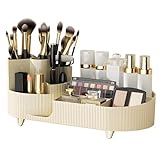 wordmouk Make Up Kosmetik Organizer mit 360° drehendem Make up Pinsel Halter, Kosmetik Organizer mit großer Kapazität, Hautpflege-Organizer Für Lippenstift Make-up Bürsten Kosmetische Anzeige