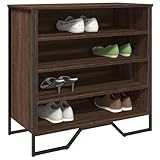 Tidyard Schuhregal mit Fächer Schuhablage Schrank Regal Schuhaufbewahrung Kommode Schuhständer Braun Eichen-Optik 80x38x78 cm Holzwerkstoff