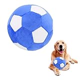 PIANG GOUER Interaktives Hundespielzeug Fußball, Plüsch Quietschen Hundespielzeug Ball, Hund Puzzle Spielzeug Jolly Ball für Hunde, Hundebälle für mittlere und große Hunde Spielzeug 7.1in/18cm