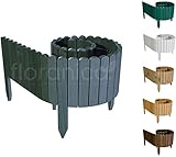 Floranica® Rollborder | Flexibler Holzzaun 203cm | Höhe: 30cm | Anthrazit | Imprägniert | Kiefernholz | Beeteinfassung | Rasenkante | Palisade | Umzäunung für Obstgärten, Beete, Wege