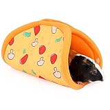 ONEJU Meerschweinchen Versteck, Taco Meerschweinchentunnel, Kleintierversteck für Meerschweinchen, Kaninchen, Hamster, Chinchilla und Frettchen, Pizza-Muster