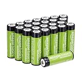 Amazon Basics AA-Batterien, wiederaufladbar, 2000 mAh, 24 Stück, NiMh, vorgeladen