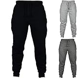 IQYU Trainingshose Herren Lang Polyester Jogginghose Herren Sweatpants Grau Freizeithose Outdoorhose Leichte Tunnelzug Hose Elastic Waist Einfarbig Vintage Trouser Classic Jog Pants Trekkinghose