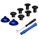 eXtremeRate Thumbsticks Kompatibel mit ps4 und Kompatibel mit ps5 Controller,ergonomischer Analogsticks Analog Sticks Aufsätze Ersatz für ps4 Joy-Sticks für ps5-Schwarz&Matte Chrom Blau[ThumbsGear]