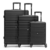 REDOLZ Hartschalen Koffer-Set 3-teilig | Leichte Reise-Trolleys aus hochwertigem, robustem ABS Material | Ultra-leicht für Damen & Herren | 4 Doppelrollen & TSA-Schloss (Essentials 08)