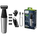 Philips Bodygroom Series 5000, wasserfester Trimmer für Intimbereich und Körper, gründliche und angenehme Rasur, Ganzkörperpflege einschließlich Rücken, 60 Min. Laufzeit, Modell BG5021/16