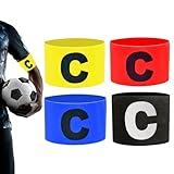 Ansodo 4 Stück Kapitänsbinde,kapitänsbinde Fussball,Armbinde Verstellbare,Multicolor FußBall Captain Armband,für Kinder Erwachsene Junior Viele Sportarten