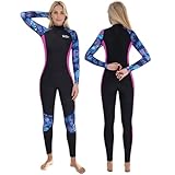 Yikayin Neoprenanzug Damen Lang, 3/2mm Neopren Tauchanzug Rückenreißverschluss, Neoprenanzug Lange Ärmel Thermal zum Schnorcheln, Kajakfahren, Surfen, SUP - Lila XL