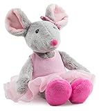 Schaffer 5650 Plüsch Ballett-Maus, grau-rosa, XS - 16 cm