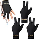 Atmungsaktive Billardhandschuhe, Snooker Handschuhe, 3 Finger Queue Handschuhe, Billard Handschuh, Snooker-Billardhandschuhe, Offene DREI-Finger-Billardhandschuhe, für Shooter, Snooker, Queue, 3 Stück