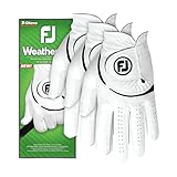 FootJoy WeatherSof Herren Golfhandschuh, Weiß, 3er-Pack