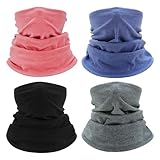 FUIPVGI 4 Pack Halstuch, Winter Loop Schal, Multifunktionstuch, Neck Gaiter Atmungsaktive Bandana Maske, Schlauchschal Winddicht Ski Maske für Outdoor Skifahren Motorrad Radfahren (Mehrfarbig)