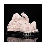 ZQDUFEA Keramik Maitreya Buddha Glücksopfer Stofftasche Mönch Zuhause Buddha Statue Ornamente Desktop Skulptur Meditation Buddha Figur