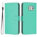 Klapphülle Leder für Galaxy S6 Edge Handyhülle, Portemonnaie Kartenfach Standfunktion Klappbar Magnetische Flip Case Bumper Hülle PU Leder Handytasche Fallschutz Kompatibel mit Samsung Galaxy S6 Edge